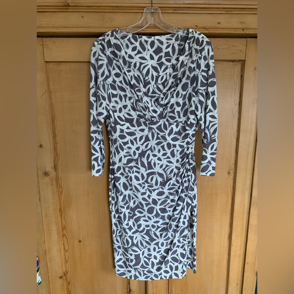 Ralph Lauren Surplice Neck Three-Quarter Sleeve Length Dress Sz 8